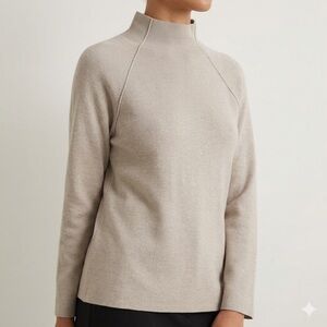 Cos Mock Neck Sweater Beige Size Large